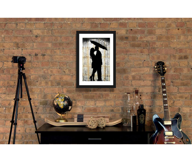 « rain lovers », impression, H 24 po x l 16 po x P 1 po, Papier encadré noir