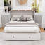 Grand lit escamotable avec tiroirs, armoire grand lit escamotable avec station de charge, matelas inclus, blanc