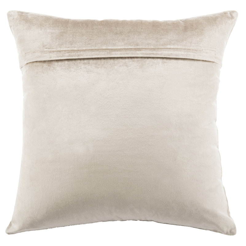 Appliqued Cotton Throw Pillow, Beige/Gold