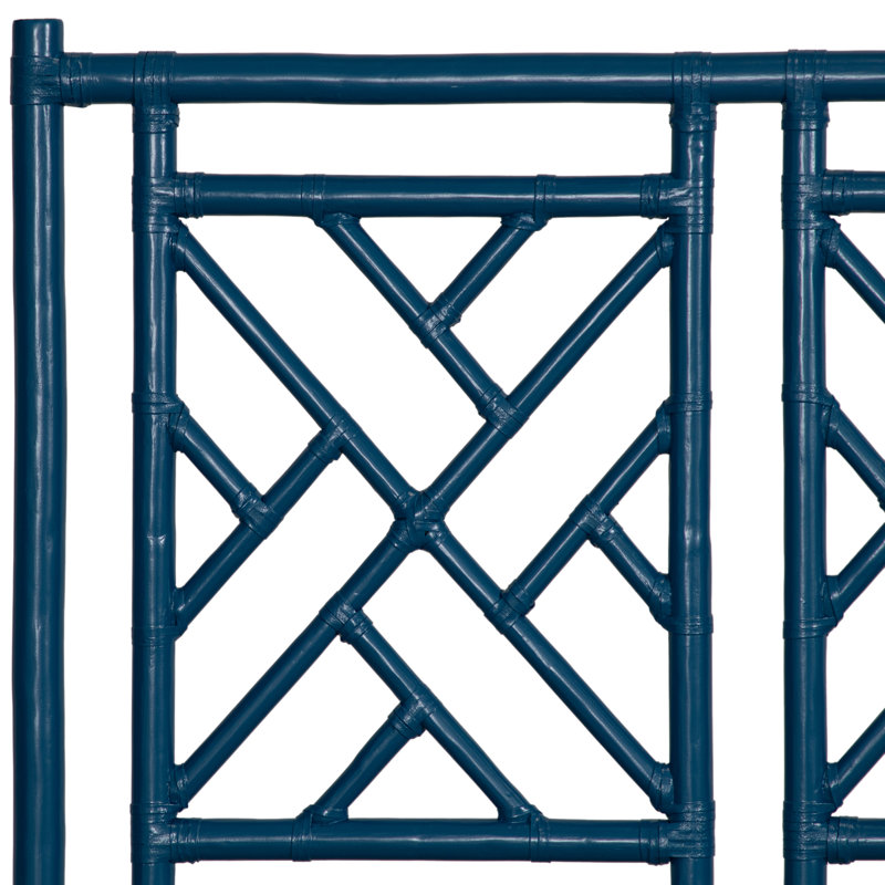 Tête de lit Chippendale à cadre ouvert, Bleu pacifique, Lit double