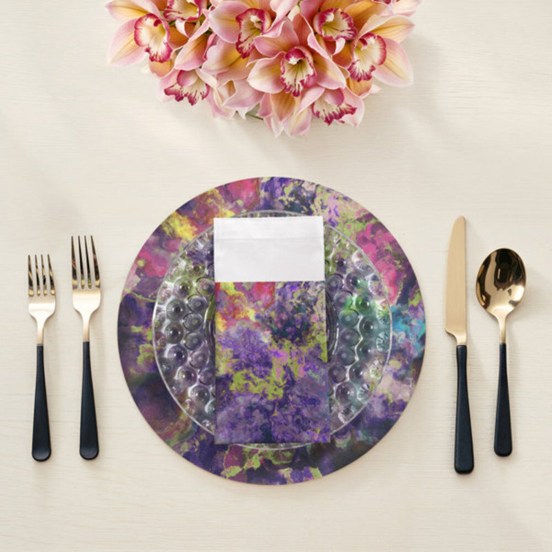 Impressionism Cotton Blend Square Napkins, Winter Gems