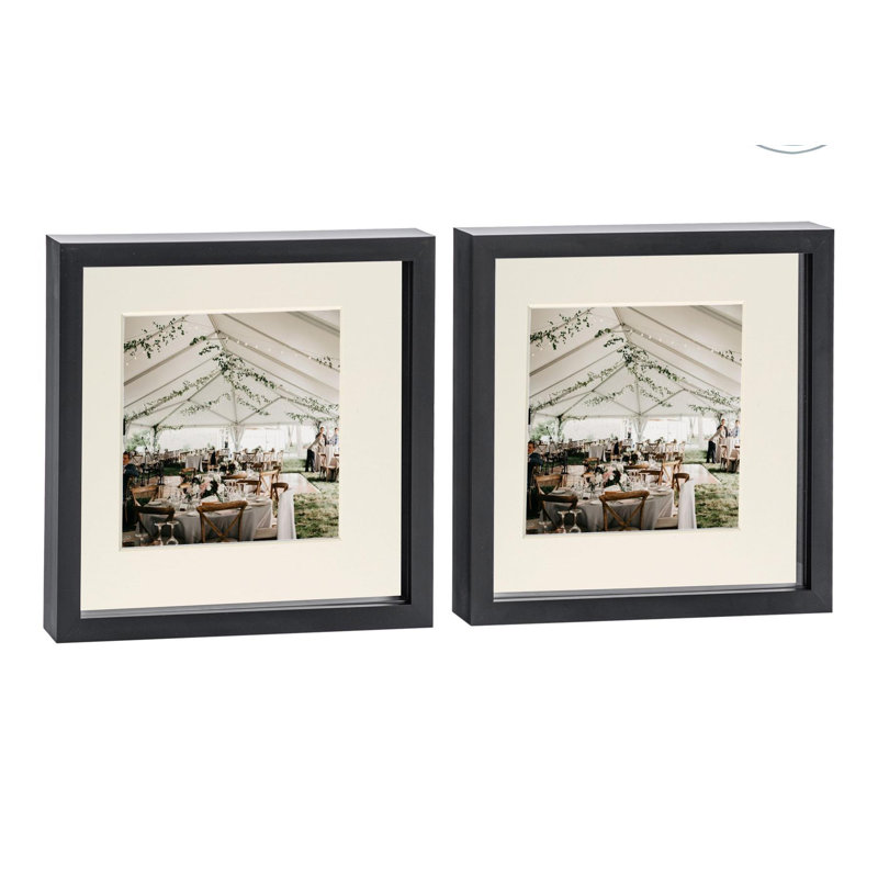 Nicola Spring - 3D Box Photo Frames, 27.5cm H x 27.5cm W x 3.5cm D, Grey/White