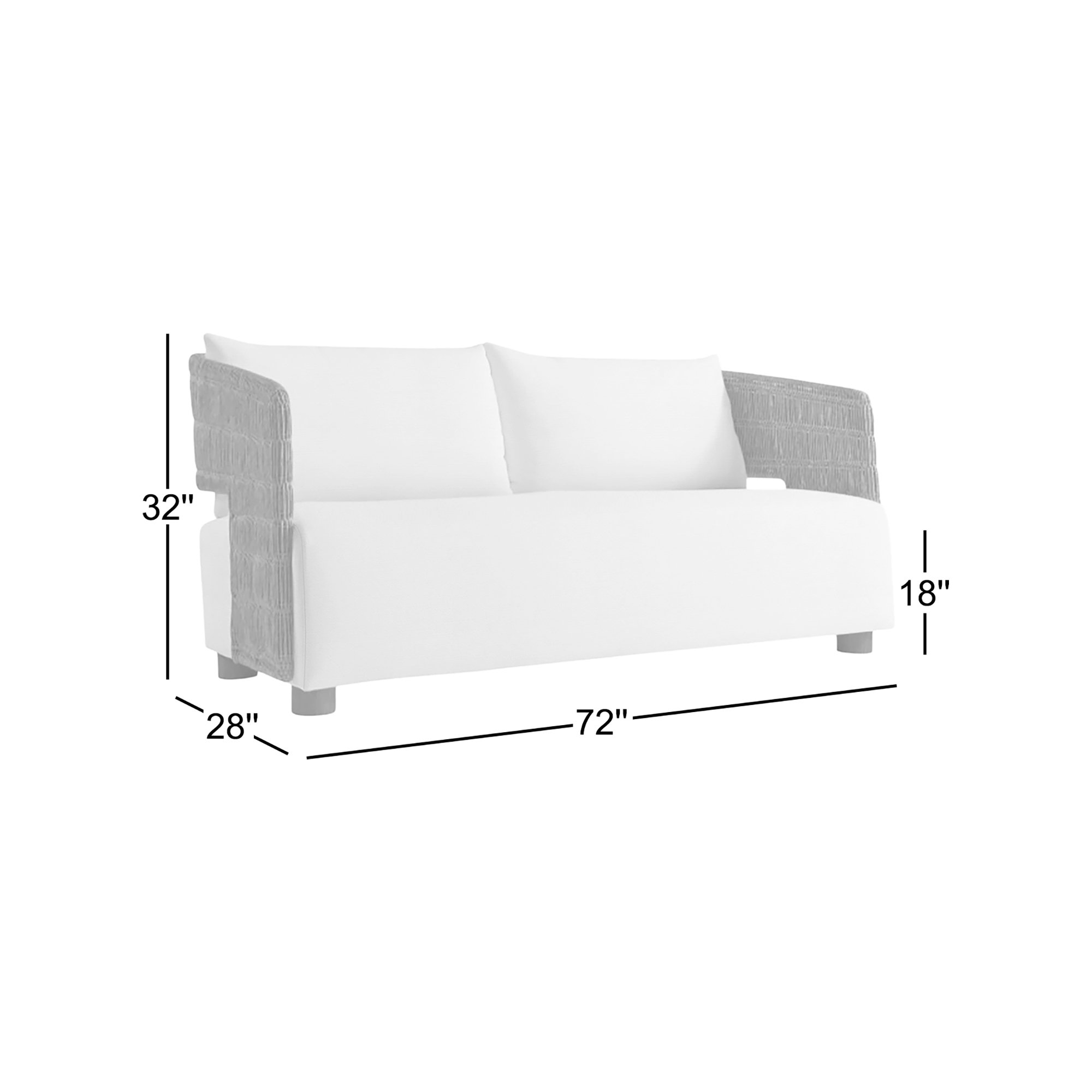 Maldives Outdoor Teak Loveseat, White Linen 6016-000
