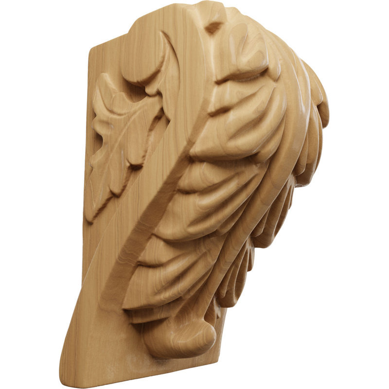 Small Acanthus Leaf Block Corbel, Cherry