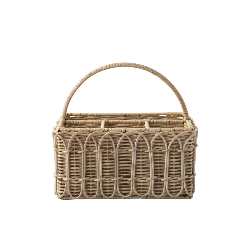 Provence Rattan Flatware Caddy - Light Brown