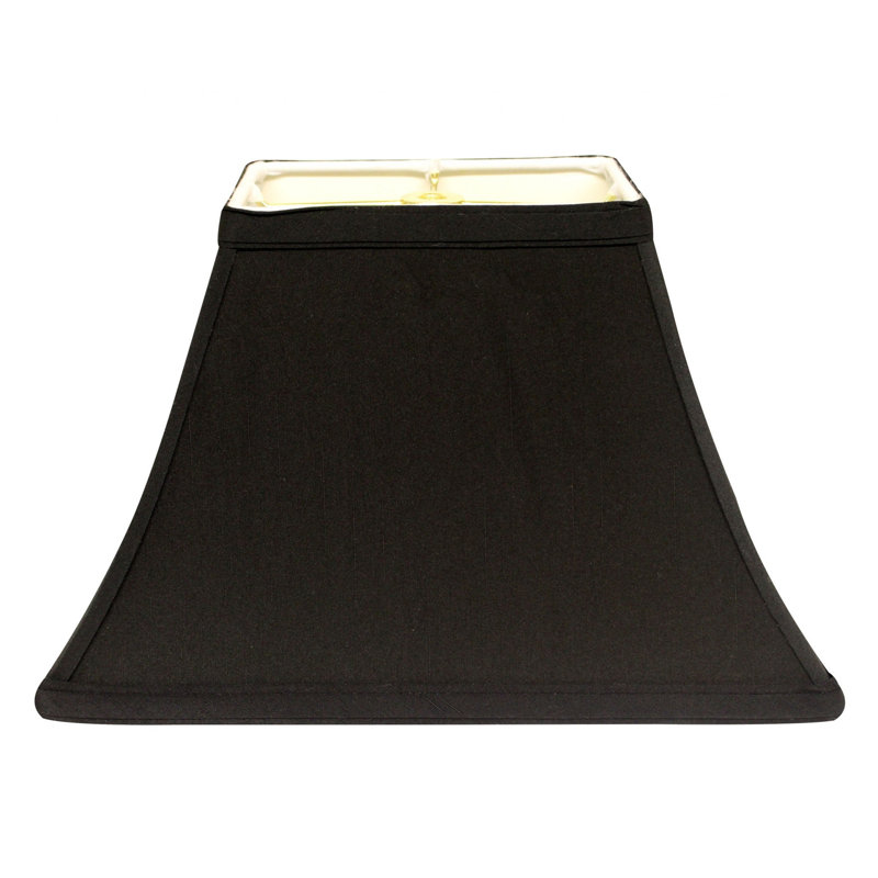 16"  With  Lining Rectangle Bell Shantung Lampshade, Black