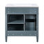 Meuble-lavabo de 30 po avec lavabo supérieur, meuble-lavabo moderne avec 2 tiroirs et tiroir escamotable, meuble-lavabo simple-109906638