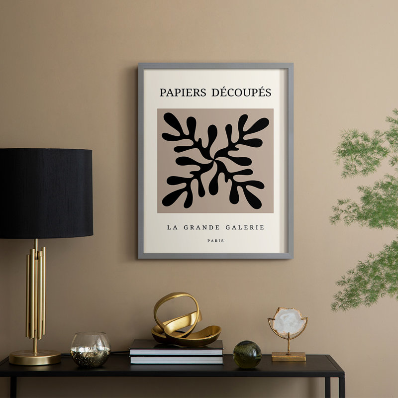 Matisse CCCXCVII Framed Print Framed Print - Solid Wood, Gray, 15" H x 12" W