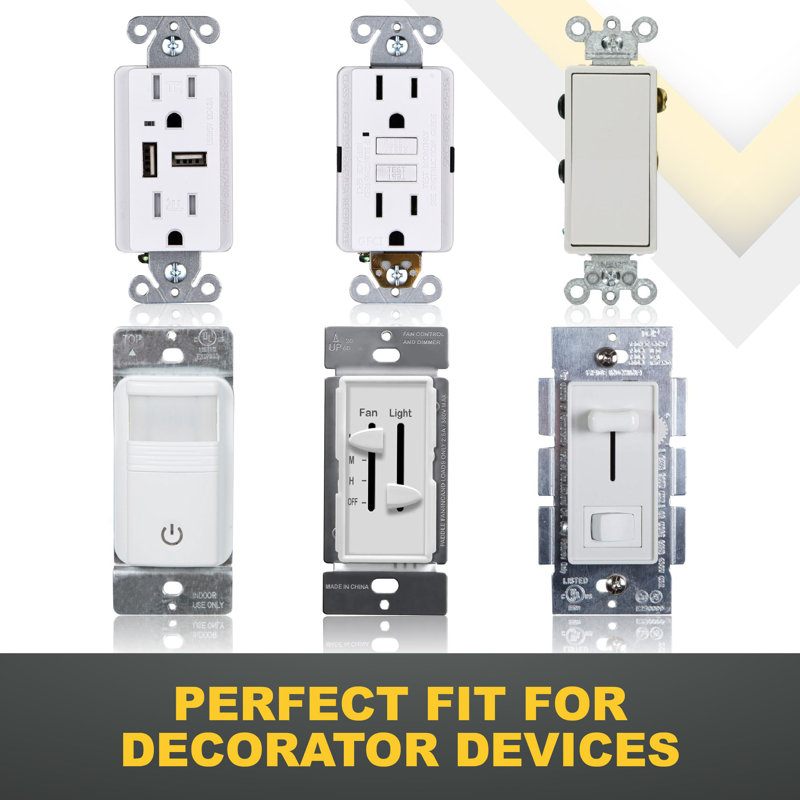White Polycarbonate 3-Gang Screwless Decorator Wall Plate