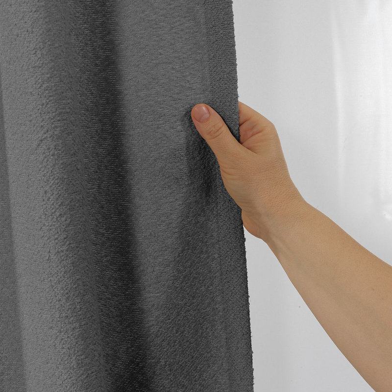 Extra Long & Extra Wide Polyester Decorative Curtain Single Panel, 52" W x 192" L, Gray