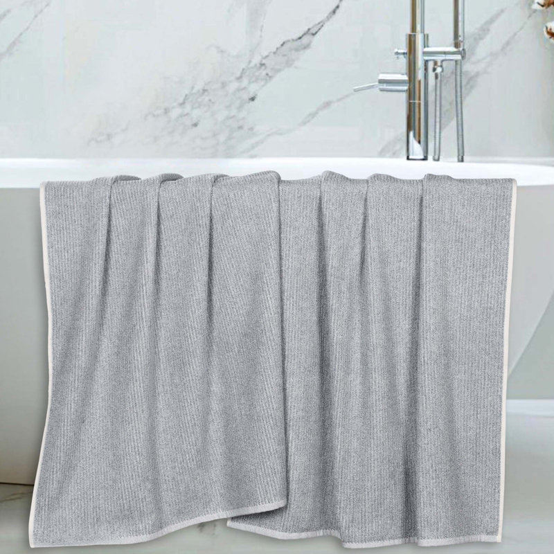 Draps de bain côtelés Destin, Bleu denim