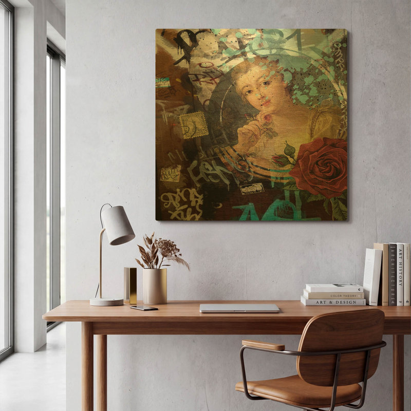 «Classic Graffiti» par Karen Smith, art mural en métal doré, 12 po x 12 po, 36 po x 36 po