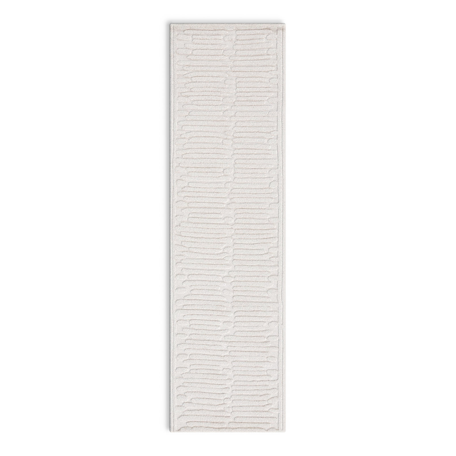 Elona Ivory Hand-Tufted Abstract Wool Rug, Runner 2'3" x 8'