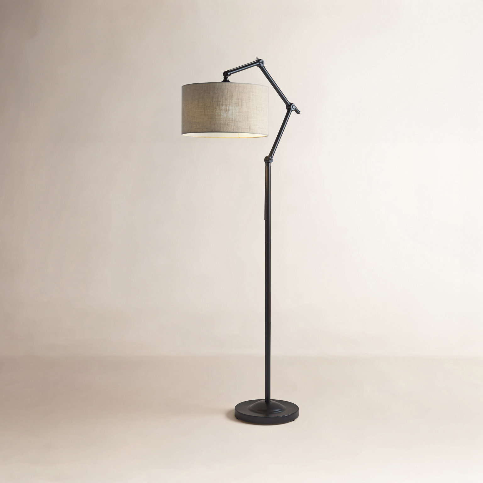77'' Dimmable Swing Arm Floor Lamp, Black