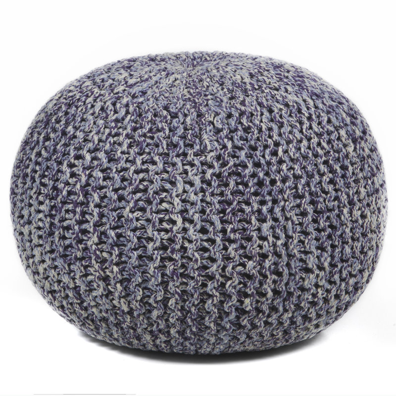 Meknes Upholstered Pouf, Purple / Gray / Cream