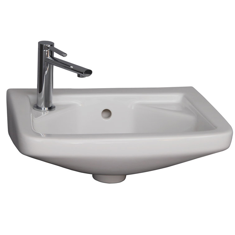 Barclay Mirna 14.5'' White Vitreous China Rectangular Bathroom Sink with Overflow