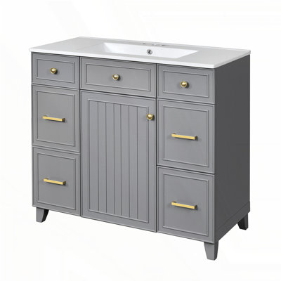 Meuble-lavabo 36 po avec lavabo en céramique