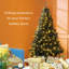 Artificial 6' Christmas Tree With 250 Warm Lights & 1000 Branch Tips, Black 6 Feet Tall White Lights, Tips