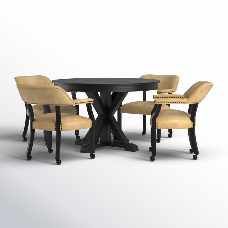 Ensemble repas pour 4 personnes Resendez, Noir / brun
