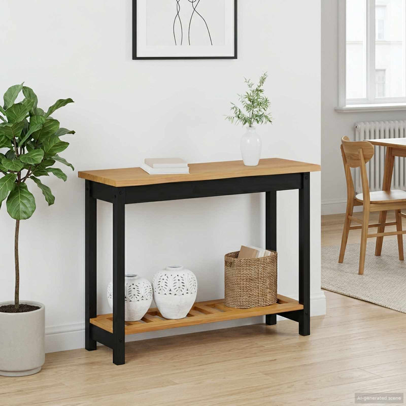 Console Table, Black/Natural