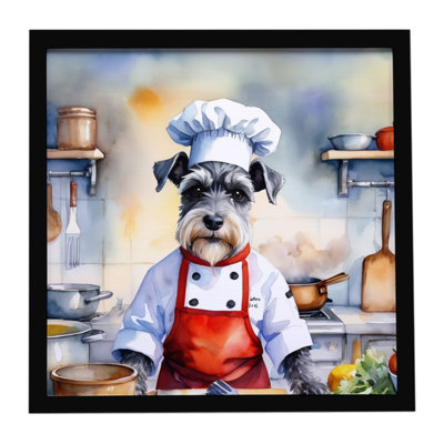 Schnauzer The Chef Framed Metal Print