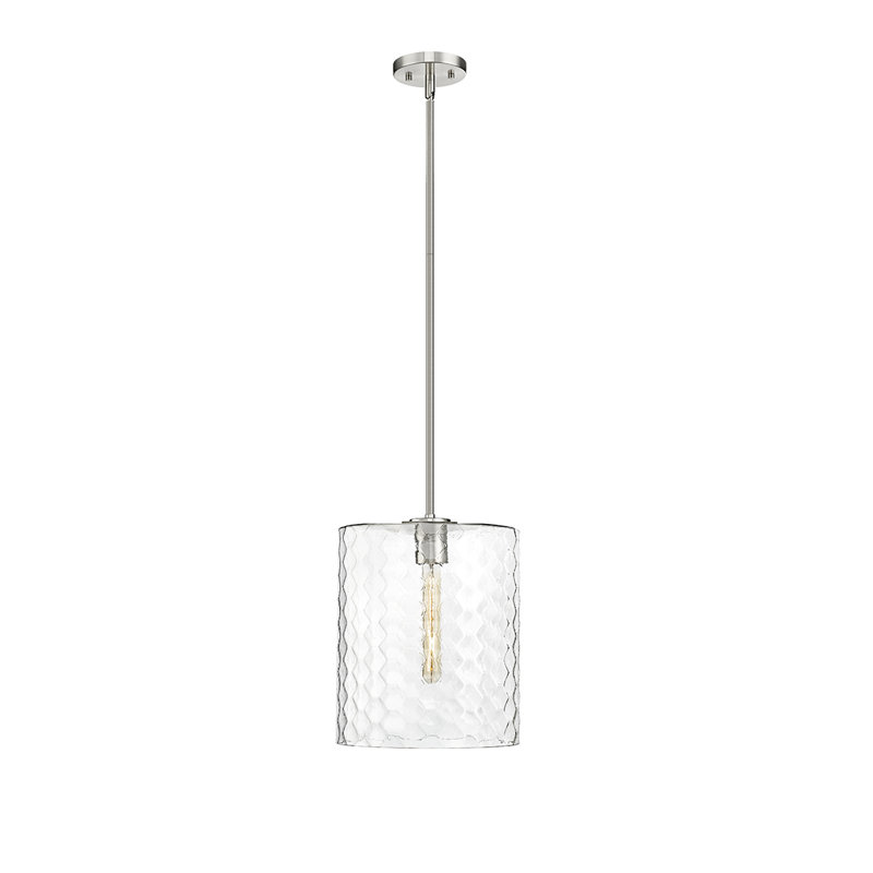 Luminaire suspendu cylindrique à 1 lumière Rennerdale, Nickel brossé