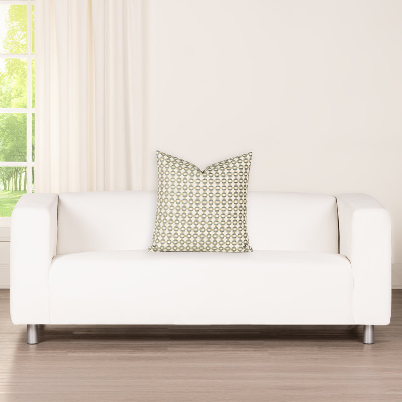 Coussin Birch Lane Stride, Vert géométrique, Polyester, Carré 20 po