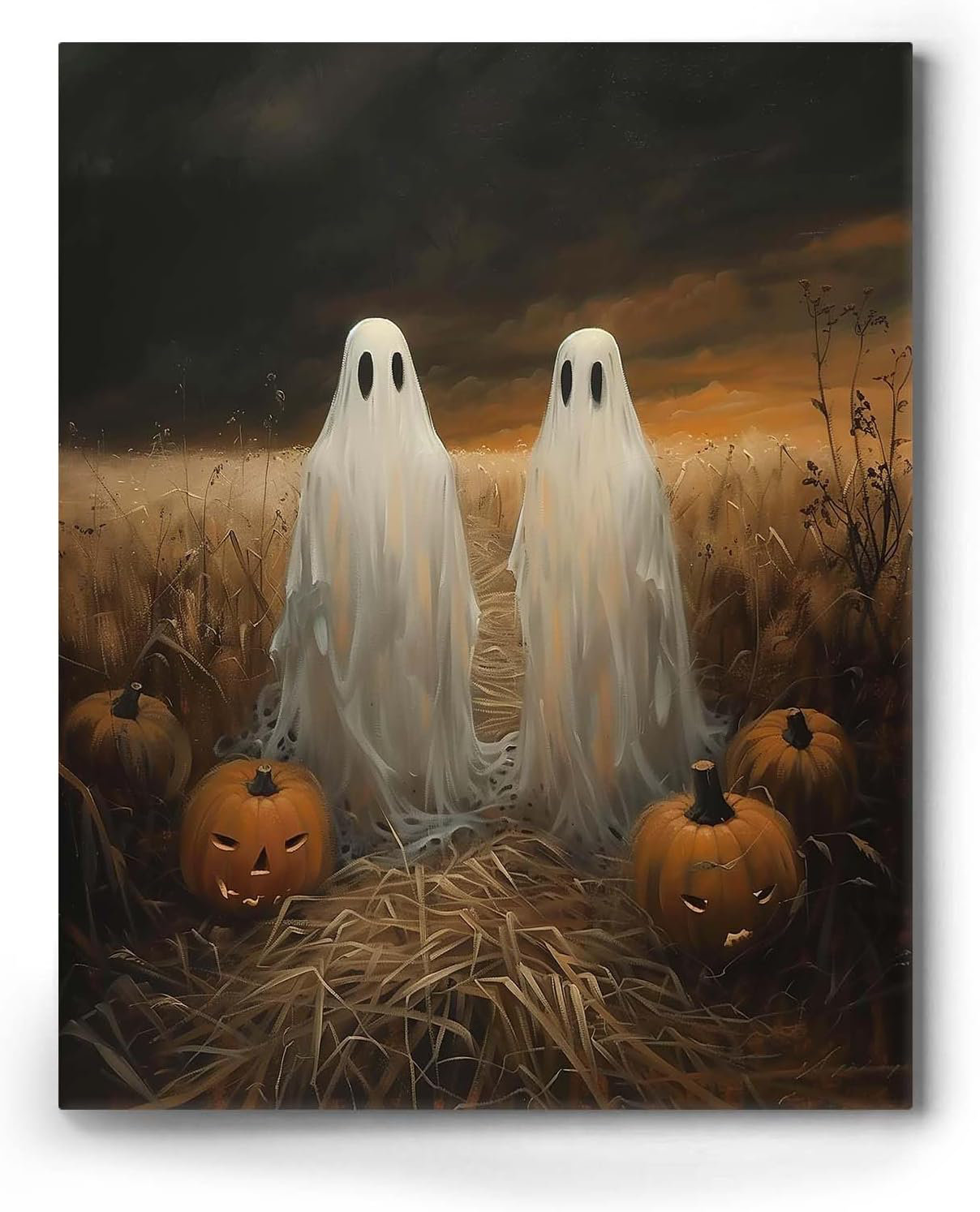 One Allium Way Vintage Halloween Flower Wall Cute Ghost in Autumn Wheat ...