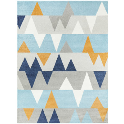 Tapis bleu / orange Camerynn