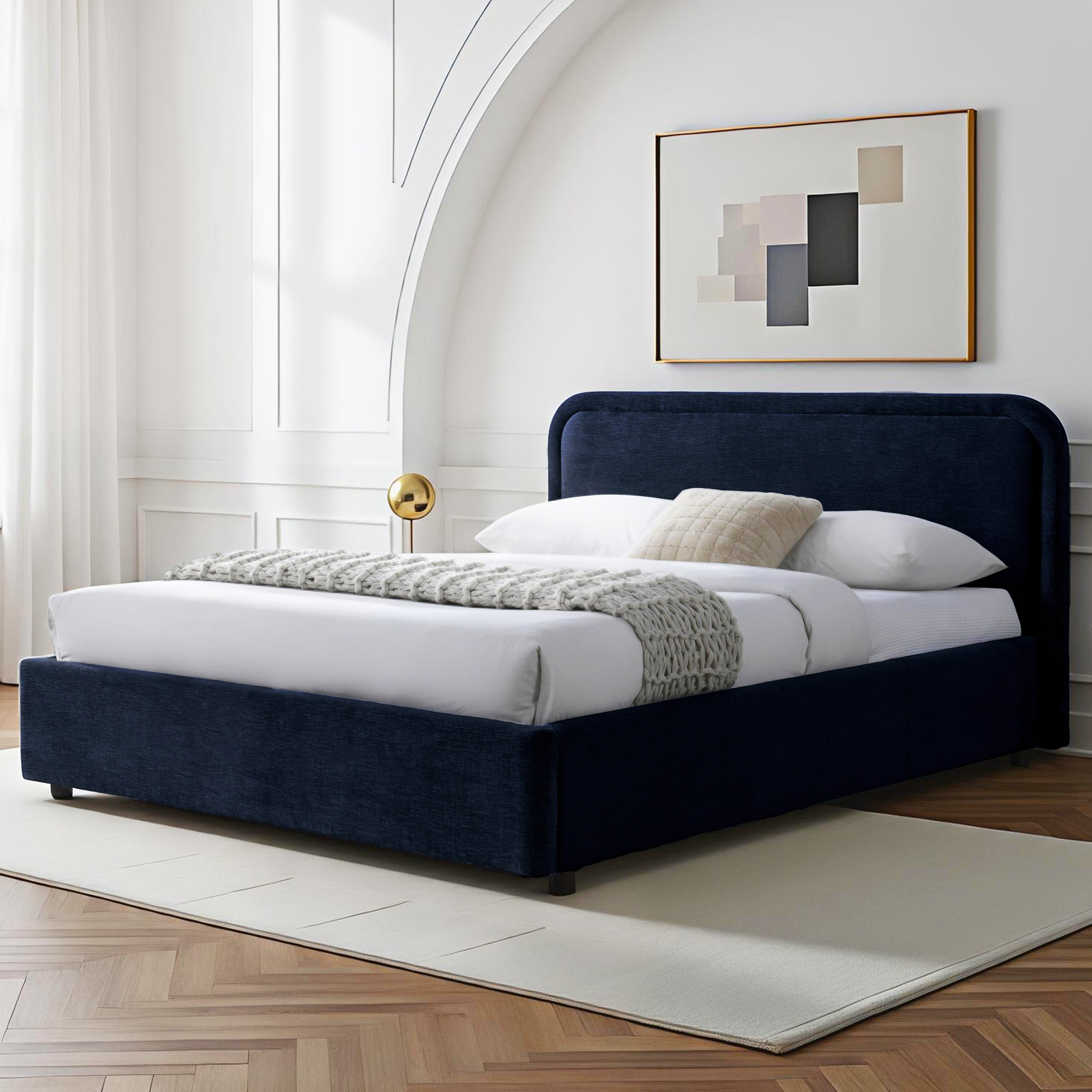 Baneza Platform Bed, Queen, Blue