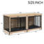Meuble cage pour chien avec deux pièces, espace de rangement de taille moyenne, plateau amovible à double cage avec structure portante et morsure, taille TG pour chiens, fabrication en métal