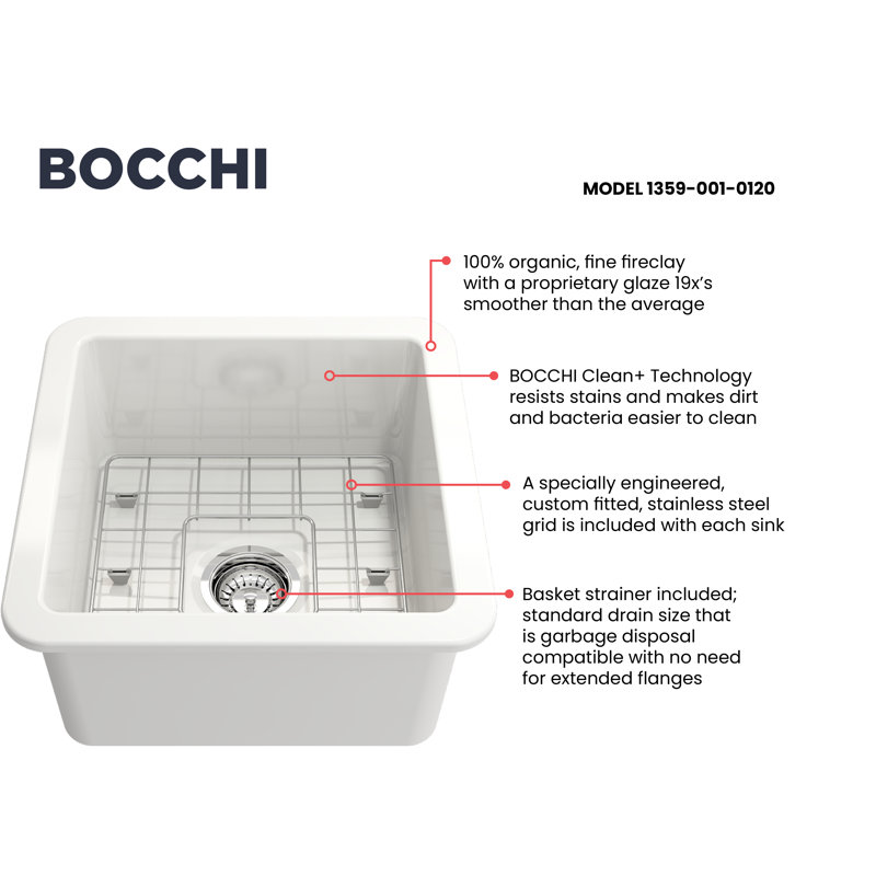 18'' L Kitchen Sink, White