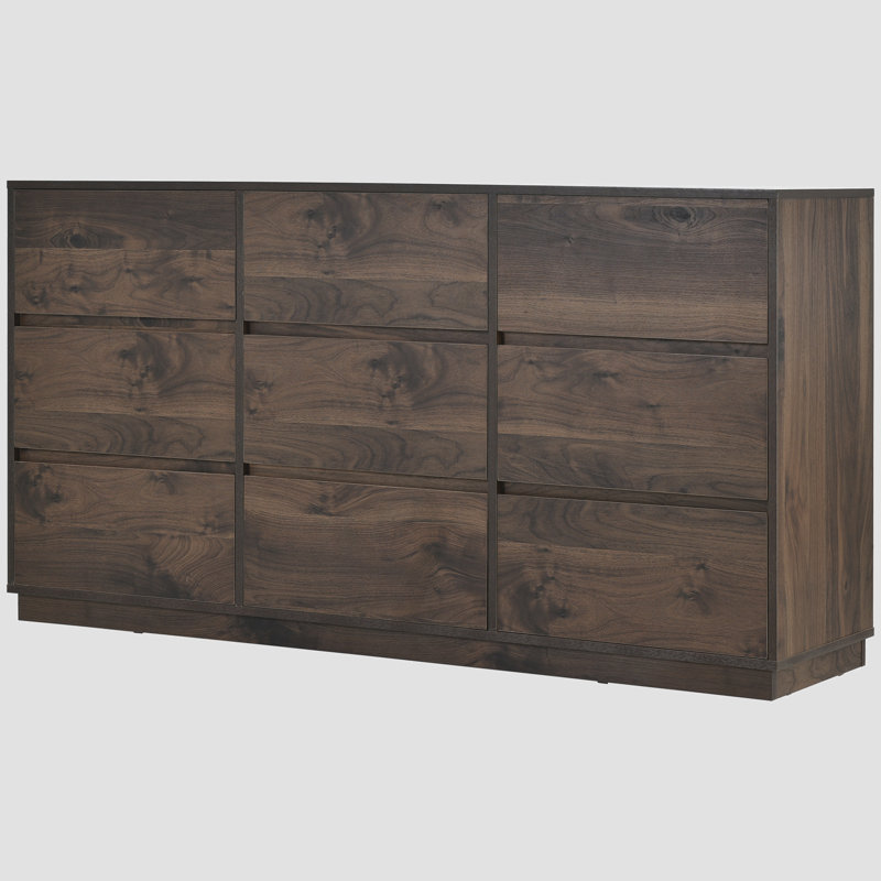 Janyla 59'' W 9 - Drawer Dresser, Dark Brown