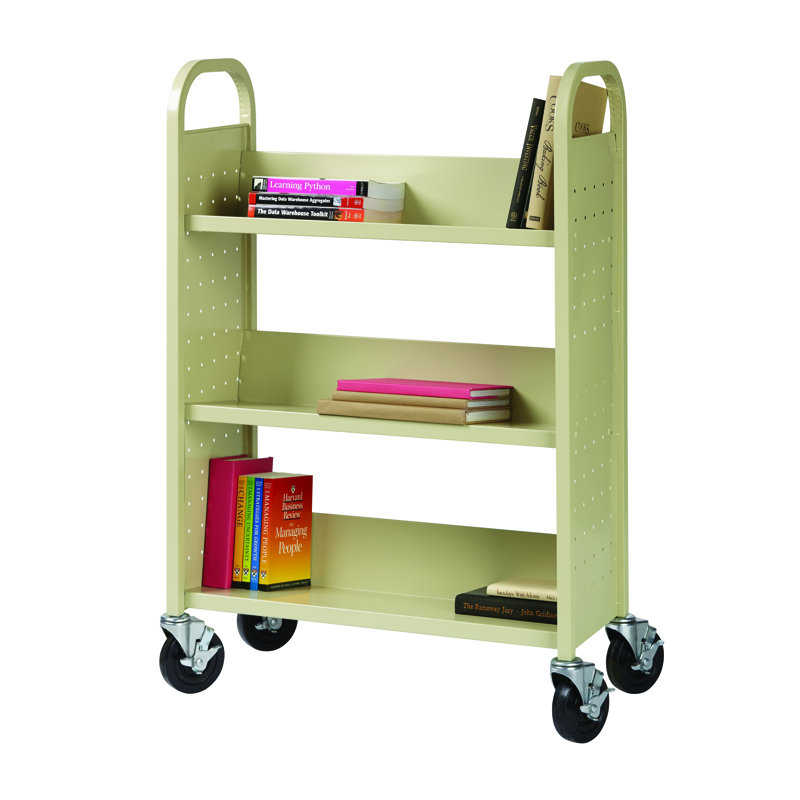 Christiern Single-sided Mobile Book Cart for Schools and Libraries, Putty