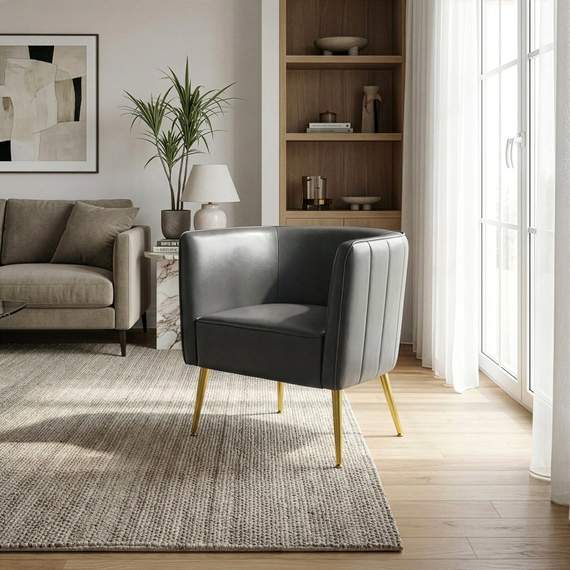 Fauteuil l 27,25 po Gothurd, Similicuir gris