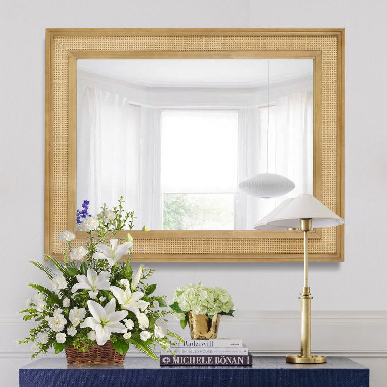 Rexford Natural Wood Rattan Mirror