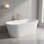 Baignoire de trempage autoportante ovale de 63 pouces à surface solide blanc mat