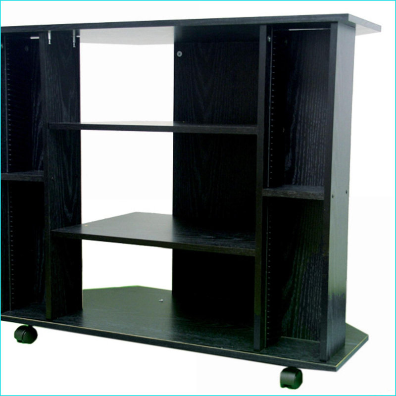 Meuble télé d'angle l 35 po x P 18 po x H 30 po, bois aggloméré, finition noire | Noir | Bois