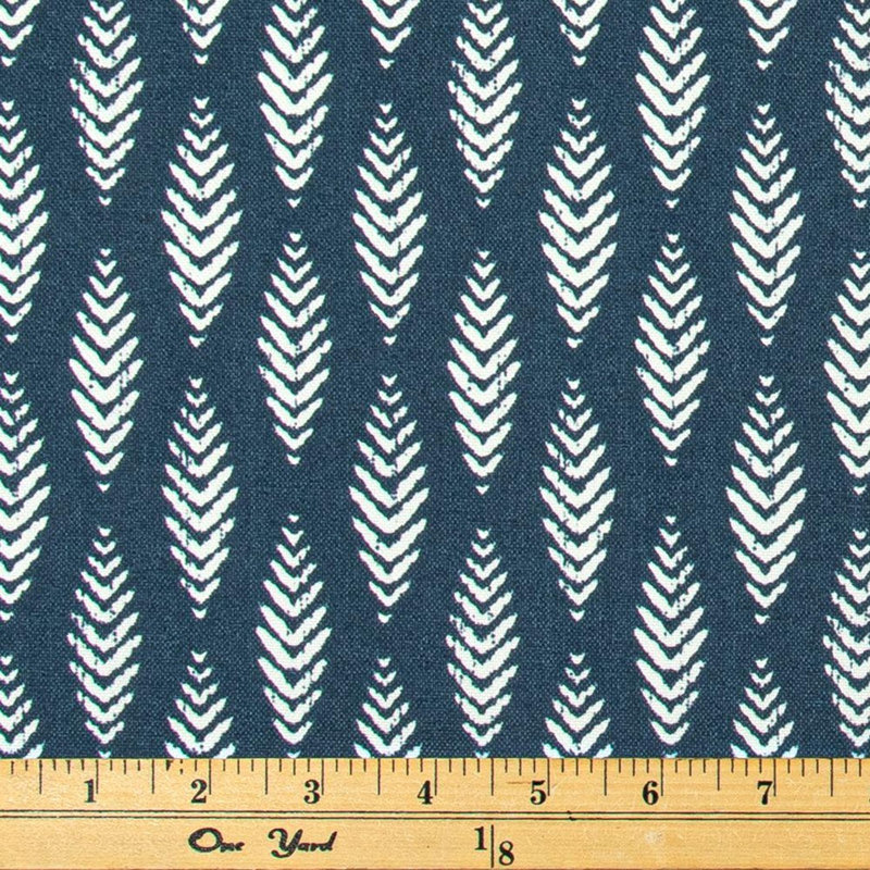 Housse de coussin d'extérieur à imprimé géométrique bleu marine, Carré 19 po