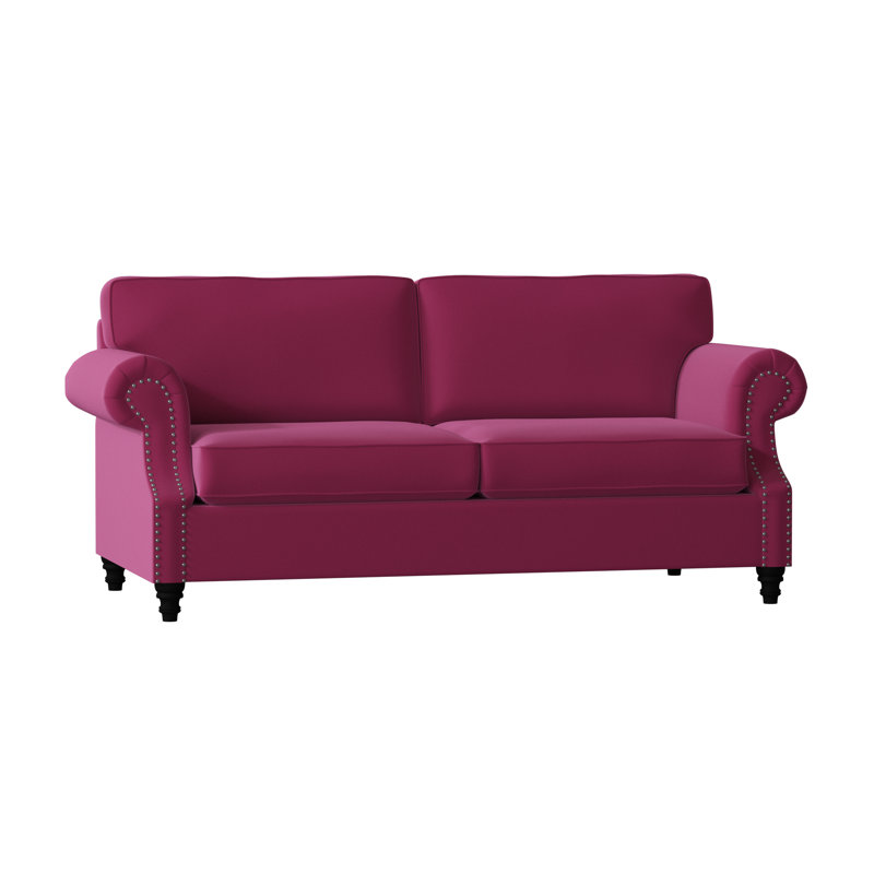 Canapé standard à accoudoirs roulés 84 po Fontana, Standard, Rose Klein, Noir