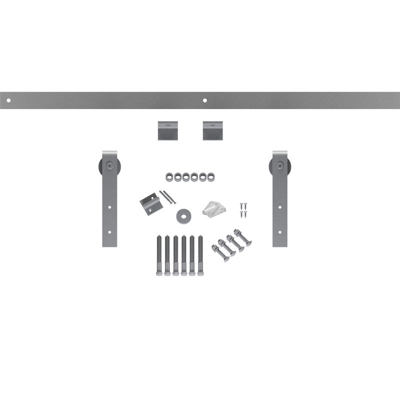 Ensemble de quincaillerie pour porte de grange standard Premium, Gris, 60 po