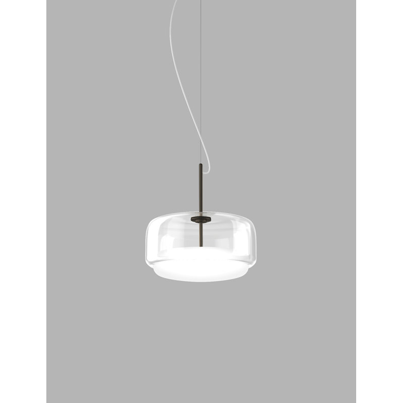 Jube 1 - Light LED Pendant, 88" H x 15" W x 15" D, Crystal White, Matte Black