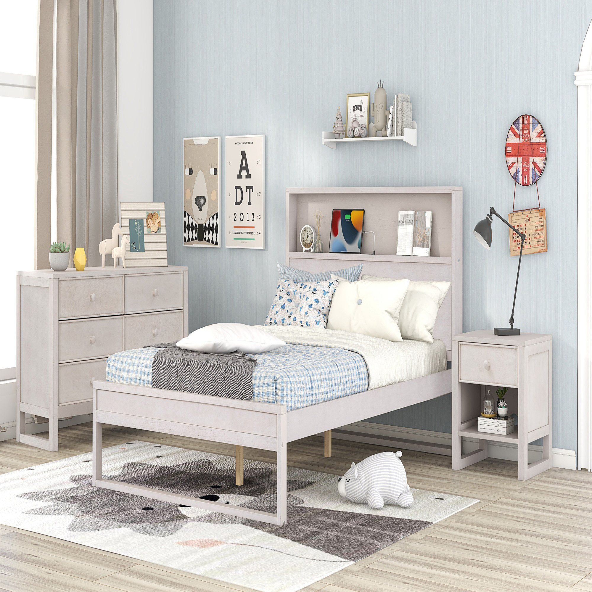 Laurel Foundry Modern Farmhouse Withyditch Wood Bedroom Set With