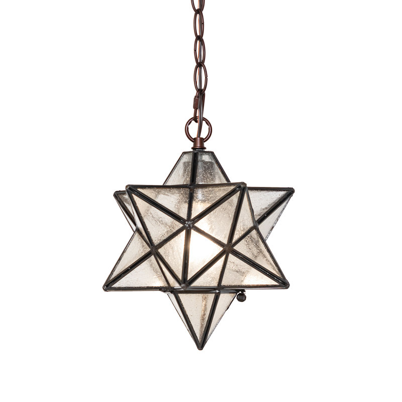 Mini-luminaire suspendu 9 po Moravian Star, H 13 po x l 9 po x P 9 po, Amorçage-mini
