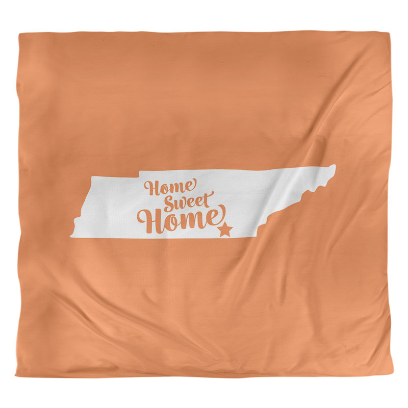 Housse de couette réversible simple Home Sweet Chattanooga, Housse de couette pour grand lit, Orange, Microfibre