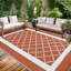 Tapis d'extérieur imperméable en paille plastique, réversible, géométrique et léger, pour jardin, terrasse, plage, VR ou balcon.-260271961-260271963