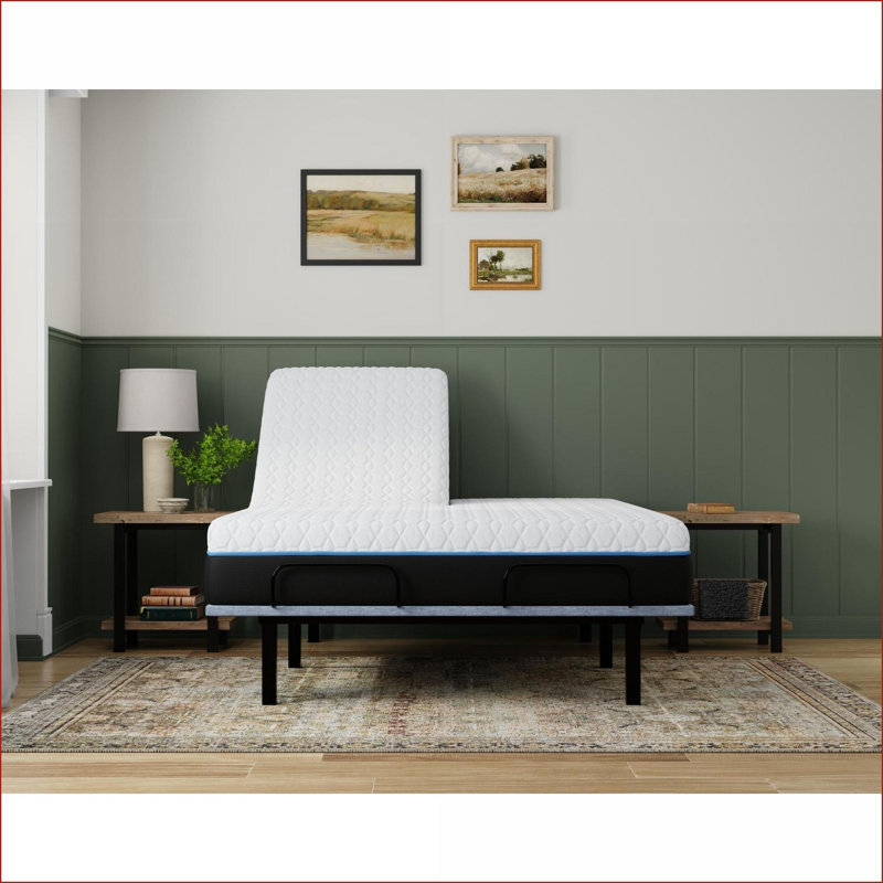 Mattresses 12" Split Top King Soft Memory Foam Mattress with Phase Change Cooling Fabric | White+gray | Foam, 12", Split King