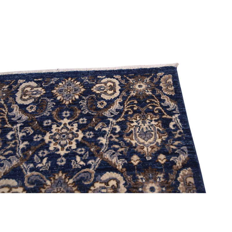 Hand-Knotted High-Quality Blue Runner