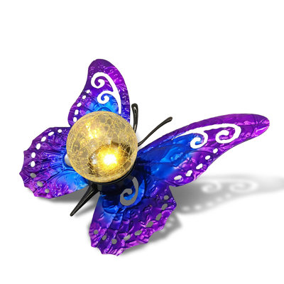 Solar Lights Butterfly Decor Metal Butterfly Statue