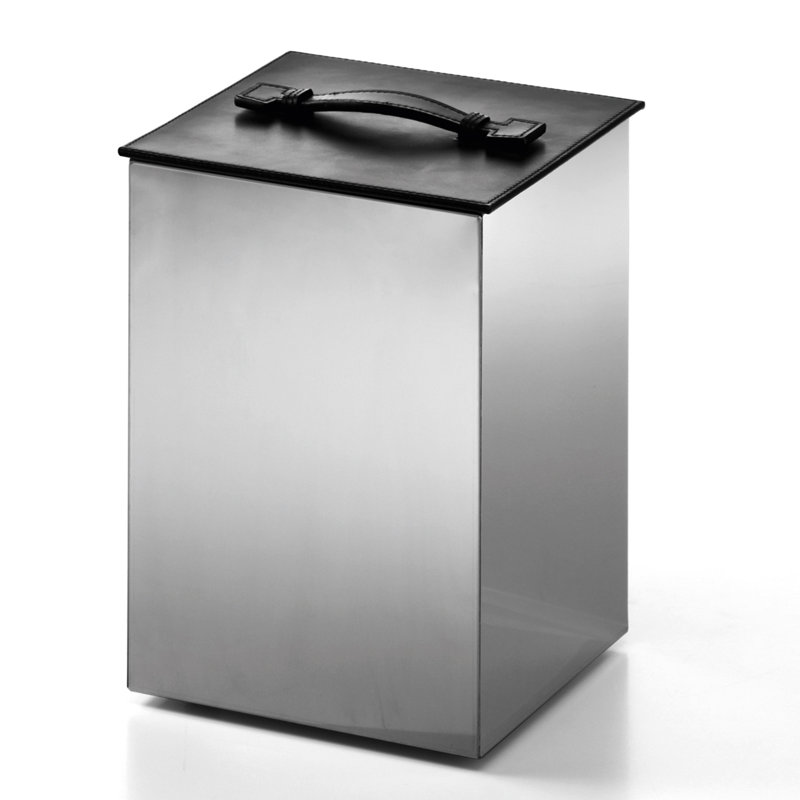 Secioni 6.6 Gallons Steel Kitchen Trash Can, Black